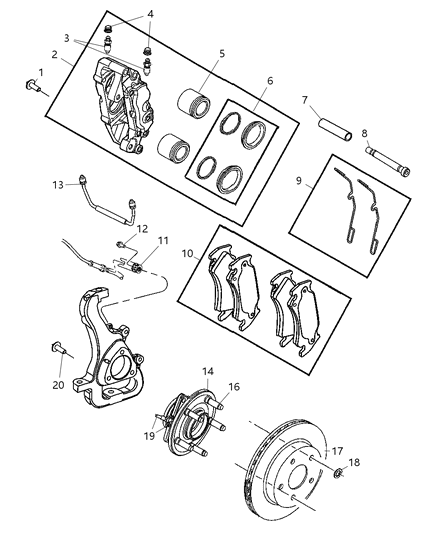 2006 Dodge Ram 1500 Front Disc Pads Diagram for 5143402AB