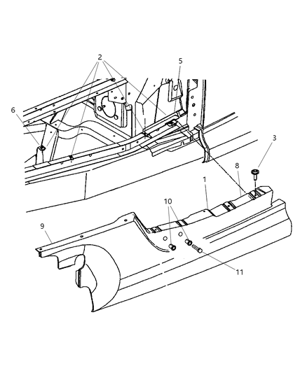 2002 Chrysler Prowler Bracket-Quarter Panel To Hood Diagram for 4815689