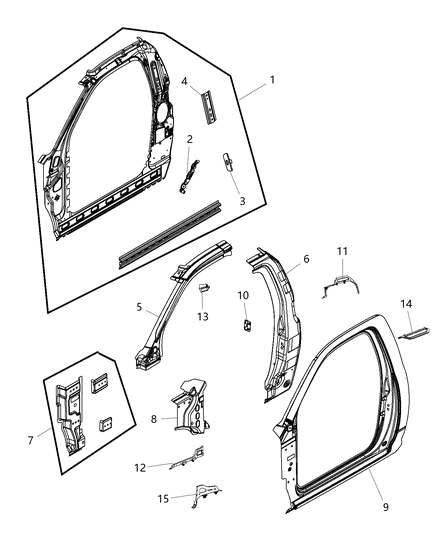 2018 Ram 3500 Panel-Body Side Aperture Inner Diagram for 55372407AF