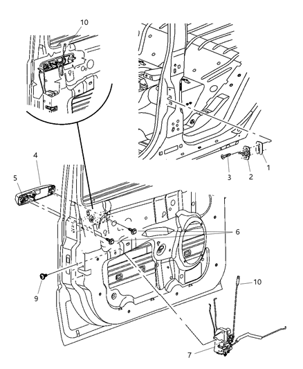 2007 Jeep Commander Handle-Door Exterior Diagram for 55394240AH