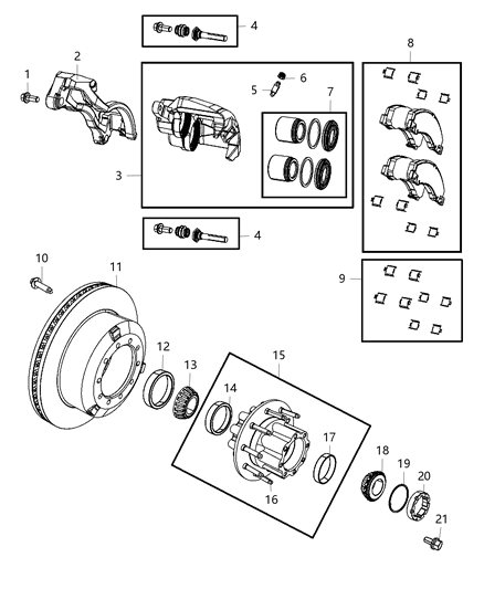 2013 Ram 5500 Brakes, Rear Disc Diagram