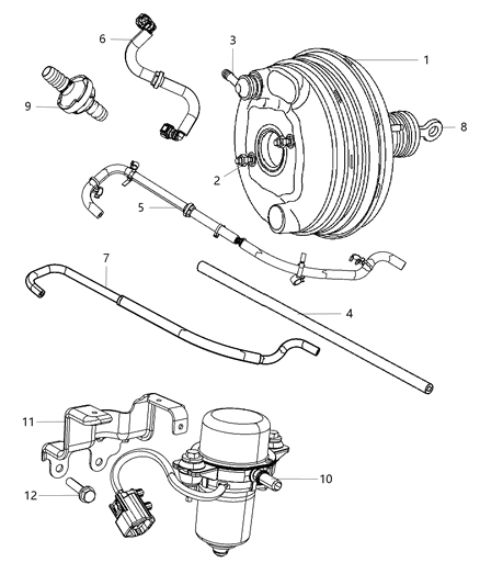 2011 Dodge Charger Hose-Brake Booster Vacuum Diagram for 4584539AC