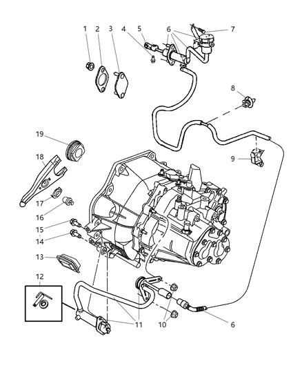 2002 Dodge Neon Cylinder-Hydraulic Clutch Diagram for 4668331AB