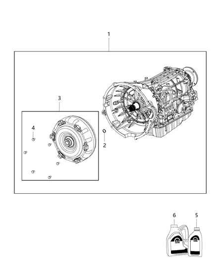 2016 Ram 3500 Trans-With Torque Converter Diagram for RL300149AA