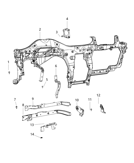 2020 Jeep Wrangler Instrument Panel & Structure Diagram 2