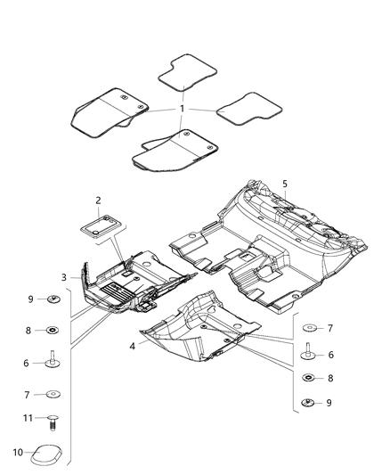 2016 Jeep Renegade Mat Kit-Floor - Complete Diagram for 6CE44GTVAA