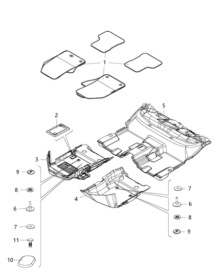 2016 Jeep Renegade Carpet, Complete Diagram