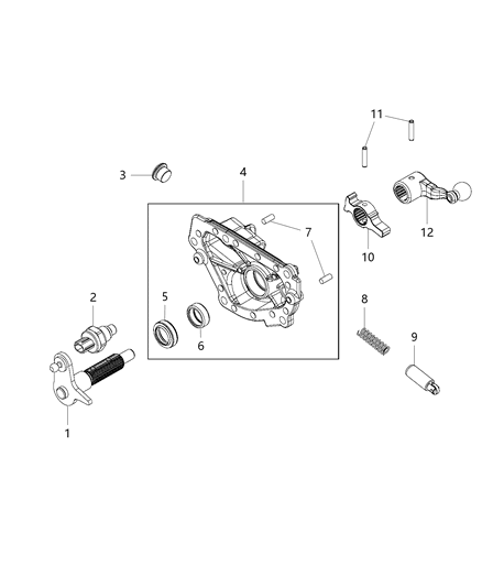 2018 Jeep Wrangler Selector Shaft , Components Diagram 2