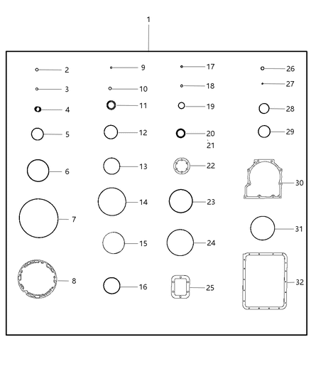 2010 Dodge Ram 3500 Seal And Shim Packages Diagram