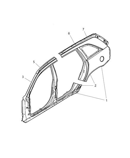 2004 Chrysler Pacifica Panel-Body Side Aperture Diagram for 5101983AA