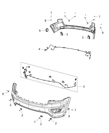 2018 Jeep Grand Cherokee Harness-Front FASCIA Diagram for 68261975AB