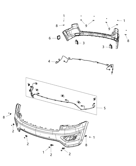 2018 Jeep Grand Cherokee Wiring-Rear FASCIA Diagram for 68212955AA