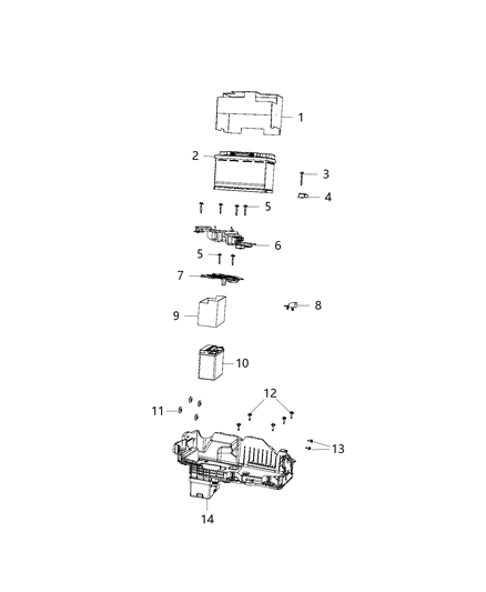 2018 Jeep Wrangler Tray-Battery Diagram for 68275851AC