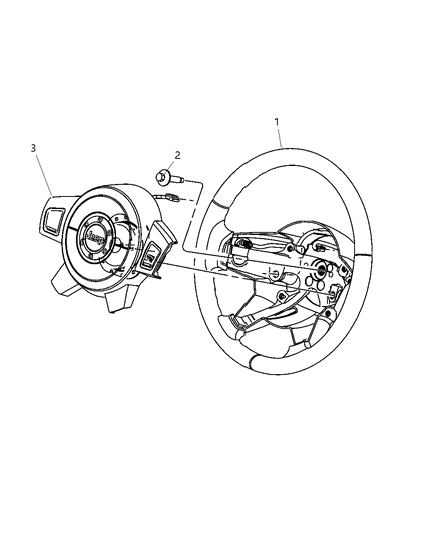 2008 Jeep Commander Steering Wheel Assembly Diagram