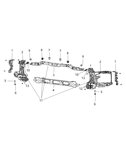 2014 Ram 3500 Radiator Support Diagram