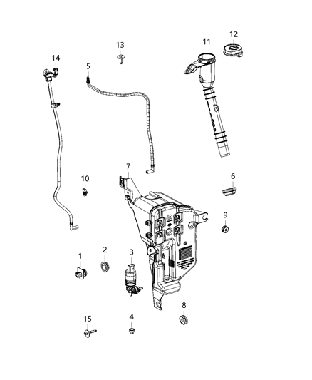 2021 Jeep Gladiator Reservoir, Windshield Washer Diagram 3