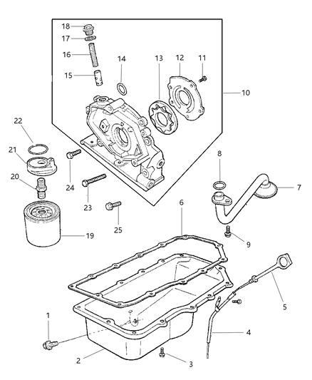 2005 Chrysler Sebring Engine Oiling Diagram 1