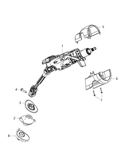 2014 Jeep Cherokee SHROUD-Steering Column Diagram for 1WN00LC5AA