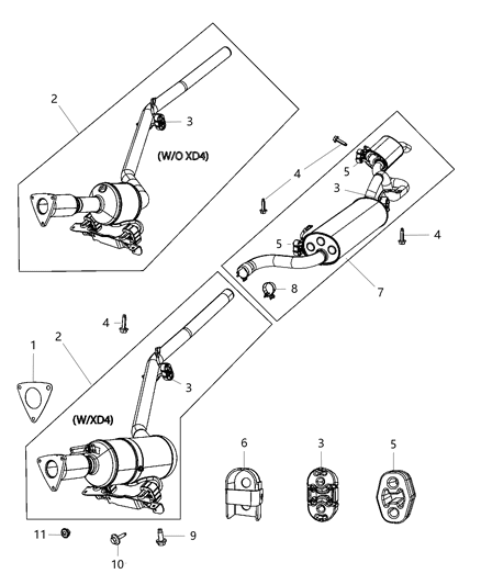 2013 Ram C/V Exhaust System Diagram 1