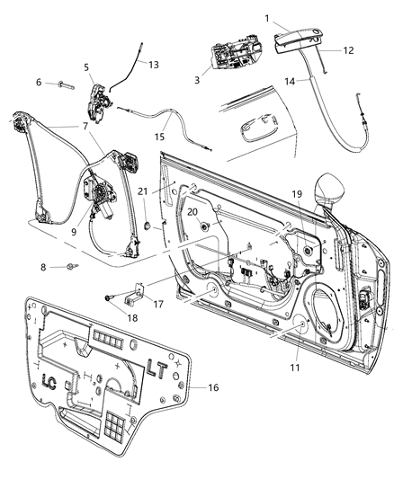 2020 Dodge Challenger Cable-Outside Handle Diagram for 68359597AC