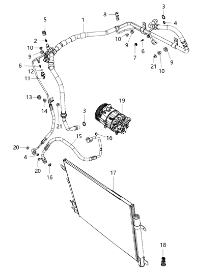 2017 Chrysler Pacifica A/C Plumbing Diagram 1