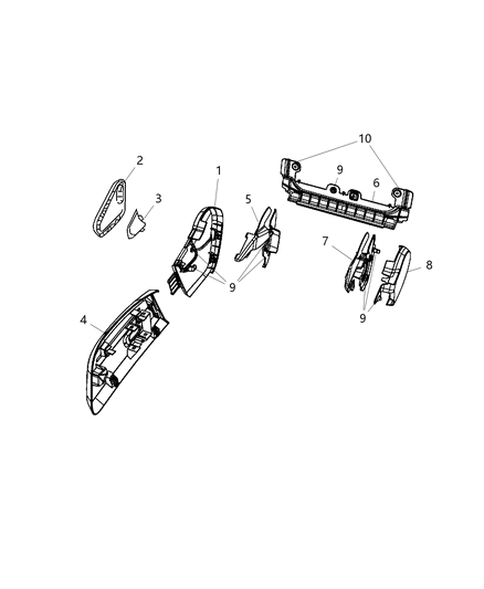 2008 Jeep Liberty Cover Seat Belt Anchor Diagram for 1DX41DK2AA