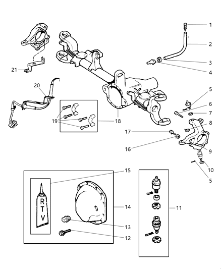 2007 Jeep Wrangler Housing - Front Axle Diagram 2