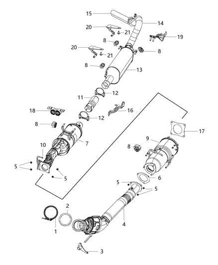2014 Ram 2500 Catalytic Converter Scr With Ammonia Trap Diagram for 68103162AG
