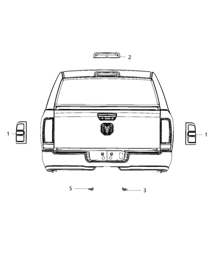 2020 Ram 3500 Lamps - Rear Diagram 4