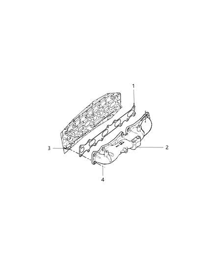 2008 Dodge Nitro Exhaust Manifold & Heat Shield Diagram 1