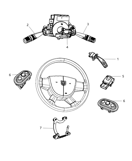 2009 Dodge Avenger Switches - Steering Column & Wheel Diagram