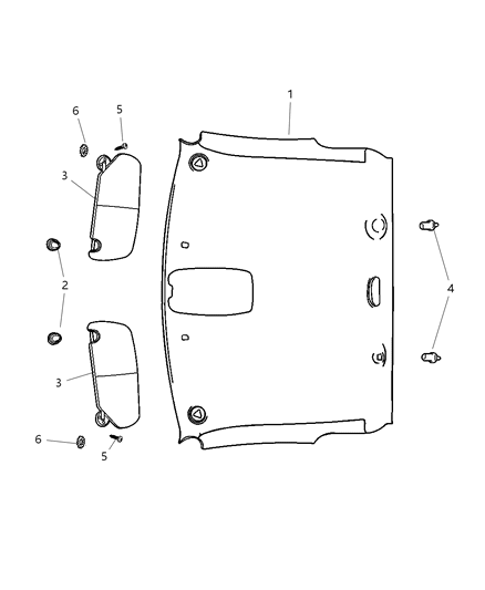 2002 Dodge Ram 1500 HEADLINER-None Diagram for WF24TL2AA