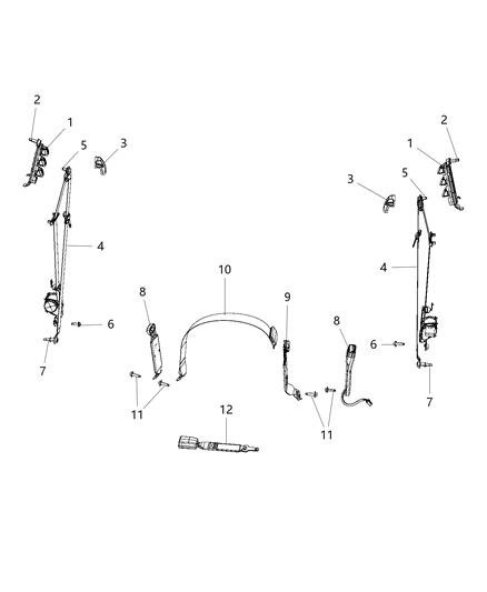 2014 Ram 4500 Seat Belts Front, Body Diagram 2