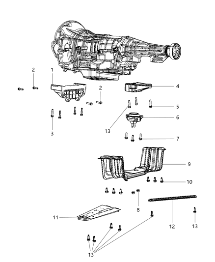 2011 Dodge Durango ISOLATOR-Transmission Mount Diagram for 68032665AD