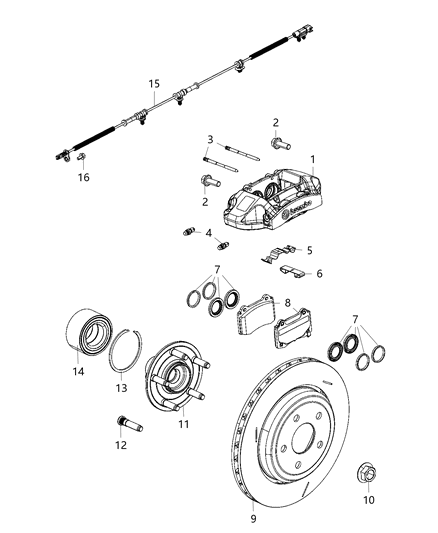 2021 Jeep Grand Cherokee Brakes, Rear Diagram 1