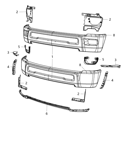 2015 Ram 3500 Bumper, Front Diagram