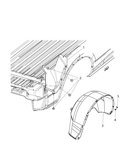 2009 Dodge Ram 1500 Rear Wheelhouse Shields Diagram