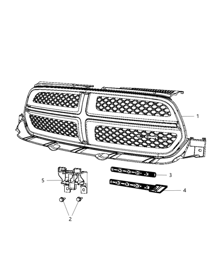 2012 Dodge Durango Grille-Radiator Diagram for 1RE01TZZAI