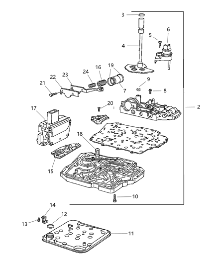 2002 Chrysler Prowler Transmission Valve Body Diagram for 5003353AF