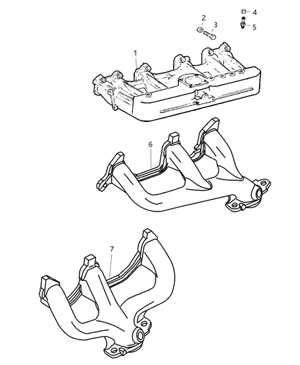 2003 Jeep Wrangler Engine Intake Manifold Diagram for 4854197AB