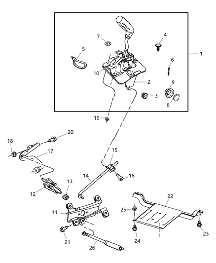 2005 Jeep Wrangler Bracket-Torque Shaft Diagram for 52109695AA