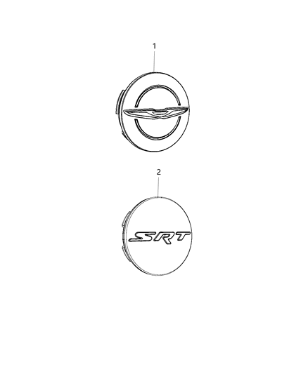 2019 Chrysler 300 Wheel Center Cap Diagram for 5QW99RNWAA