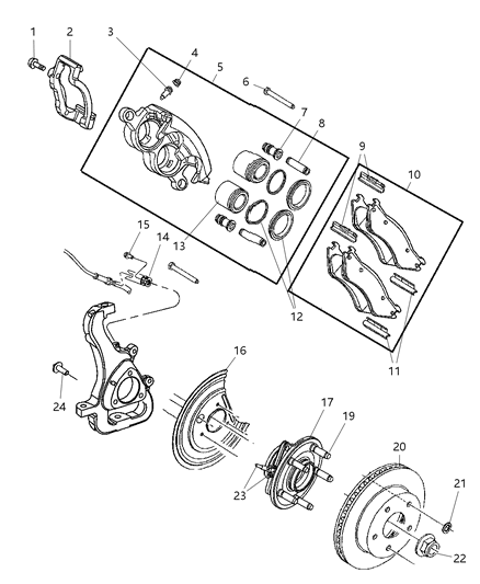 2005 Dodge Ram 1500 Front Brake Rotor Diagram for 52010080AE