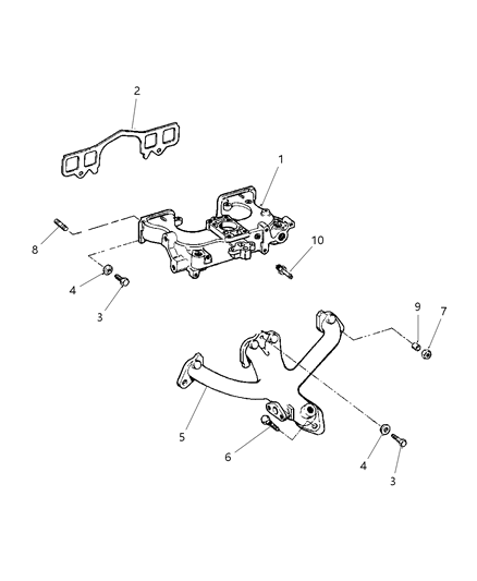 1998 Jeep Cherokee Manifold - Intake & Exhaust Diagram 2