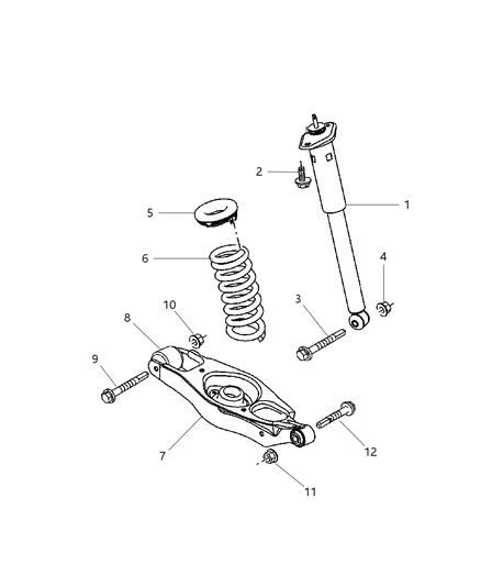 2004 Chrysler Pacifica Rear Shocks, Spring Link Diagram