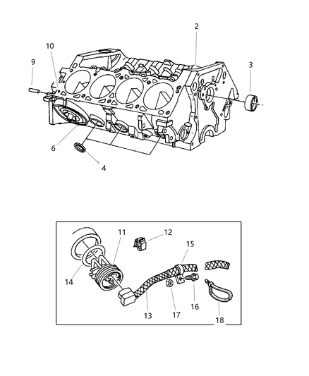 1997 Jeep Grand Cherokee Engine-Long Block Diagram for R2859488
