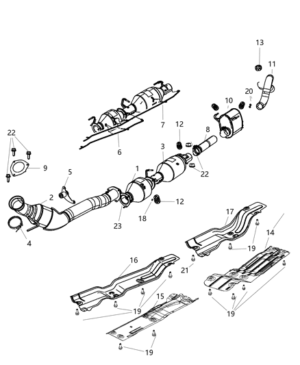 2008 Dodge Ram 3500 Converter-Diesel Particulate Diagram for 68035061AA