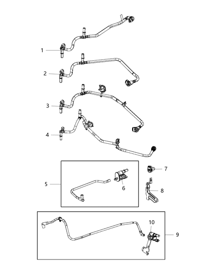 2021 Jeep Grand Cherokee Hose-PURGE Diagram for 68402172AB