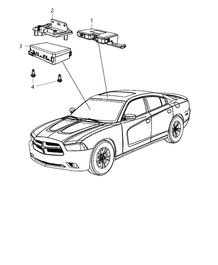 2012 Dodge Charger Modules, Overhead Diagram