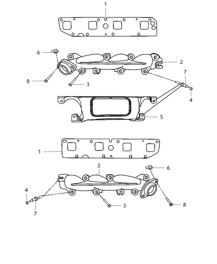 2009 Jeep Commander Exhaust Manifold Diagram for 53013858AD